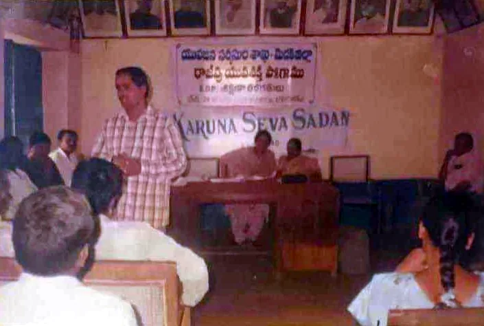 Meeting at the Karuna Seva Sadan office
