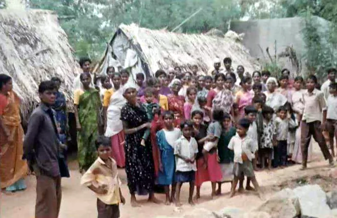 Residents of a slum settlement at a KSS outreach visit