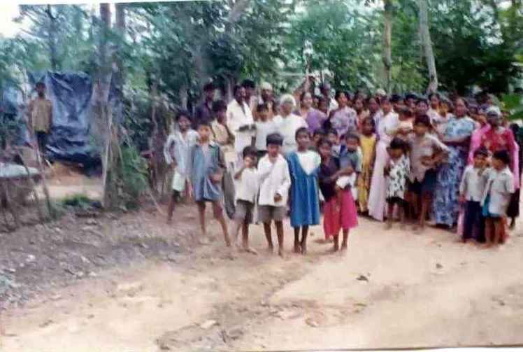 Villagers and children during a KSS field visit