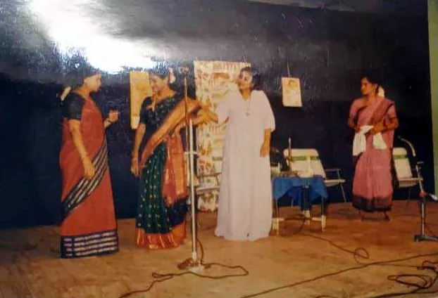 Women performers on stage